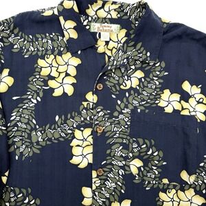 Tommy Bahama Men's Hawaiian Multicolor Floral Aloha Silk‎ Short Sleeve Large